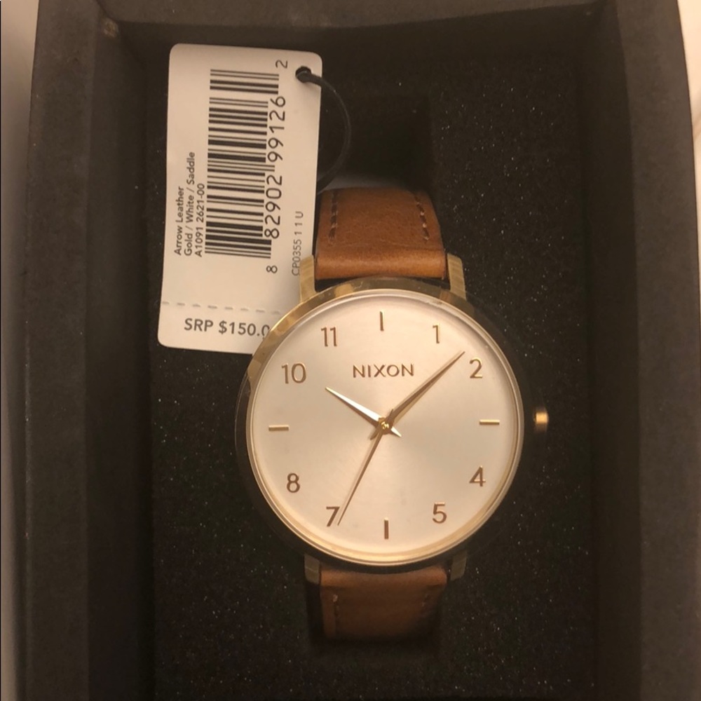 Nixon Arrow Leather Gold/White/Saddle